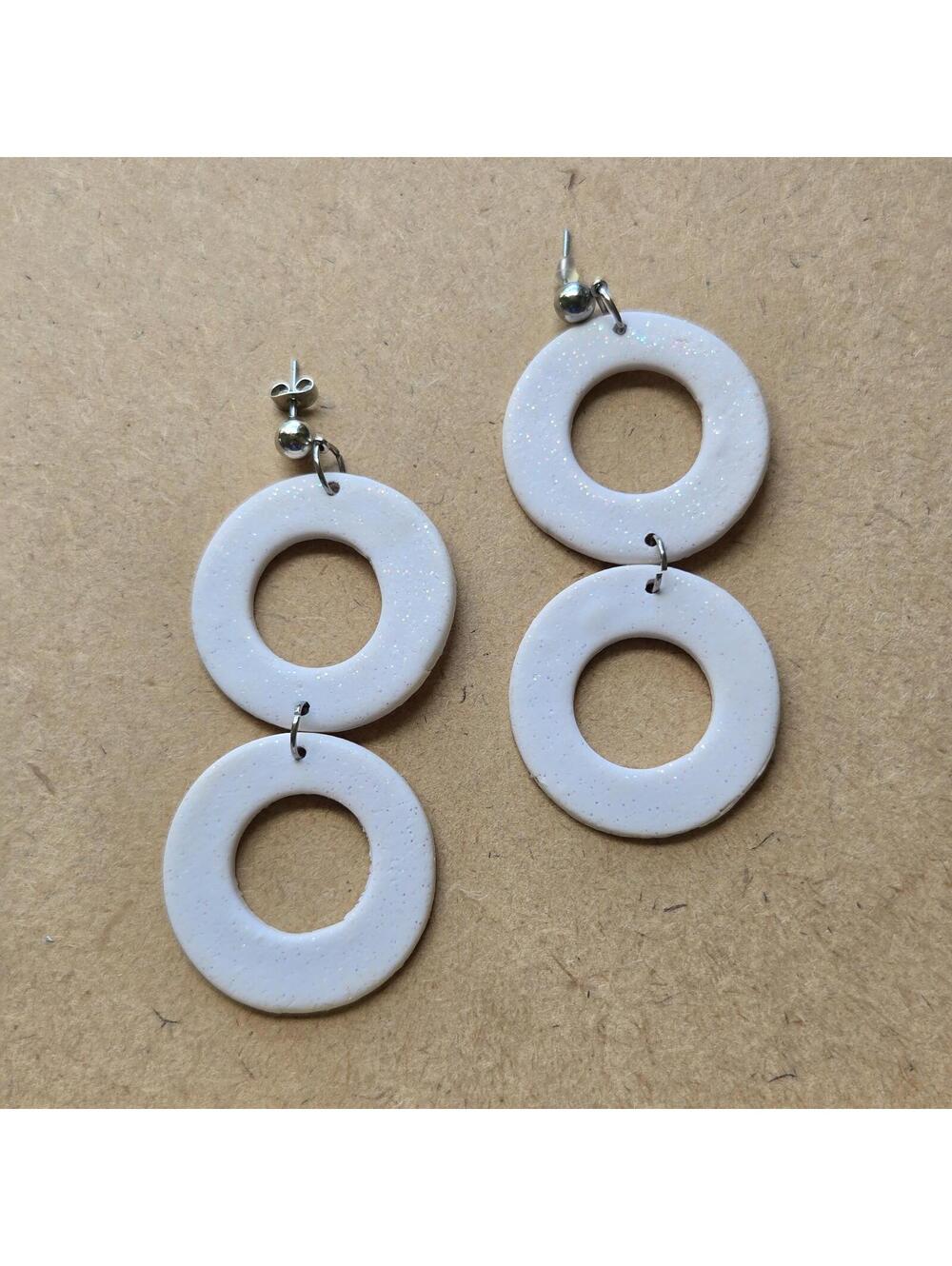 Oversized Geometric Resin Hoops Interlocking Statement Earrings